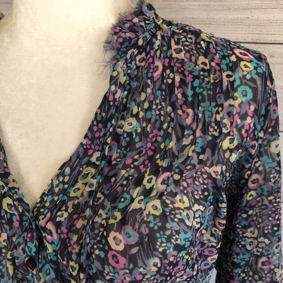 LC Lauren Conrad Floral Sheer Blouse - Picture 2 of 3